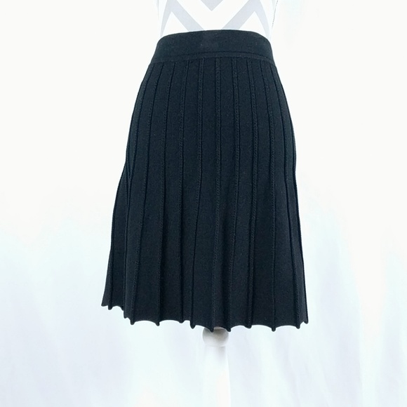 Kenar Dresses & Skirts - Kenar Skirt Pleated Look Knit A-Line Small Black